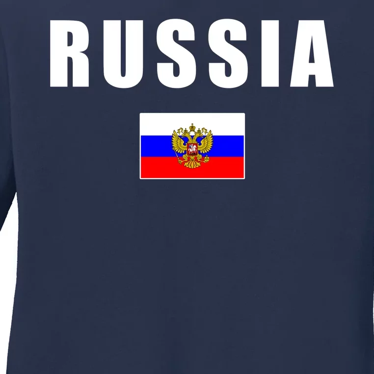 Russia Country Flag Ladies Long Sleeve Shirt