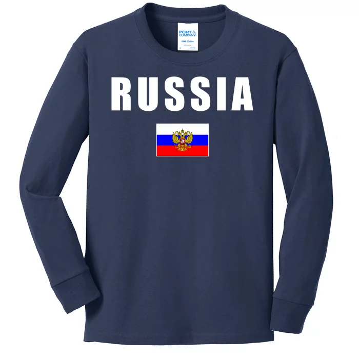 Russia Country Flag Kids Long Sleeve Shirt