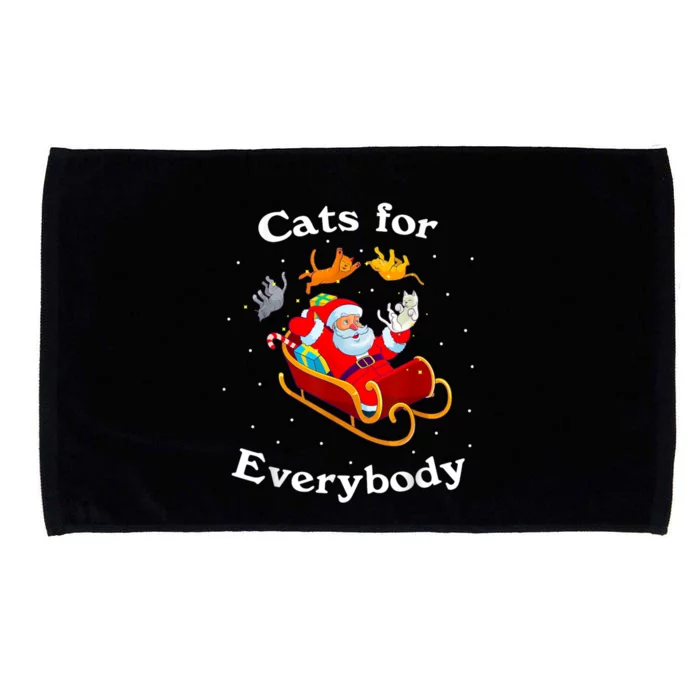 Retro Cats For Everybody Christmas Cat Lover Santa Gift Microfiber Hand Towel