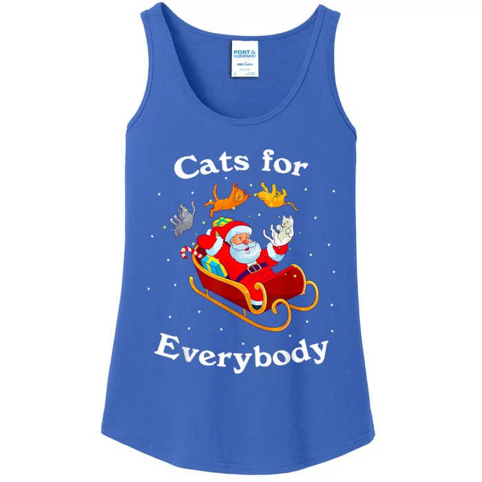 Retro Cats For Everybody Christmas Cat Lover Santa Gift Ladies Essential Tank