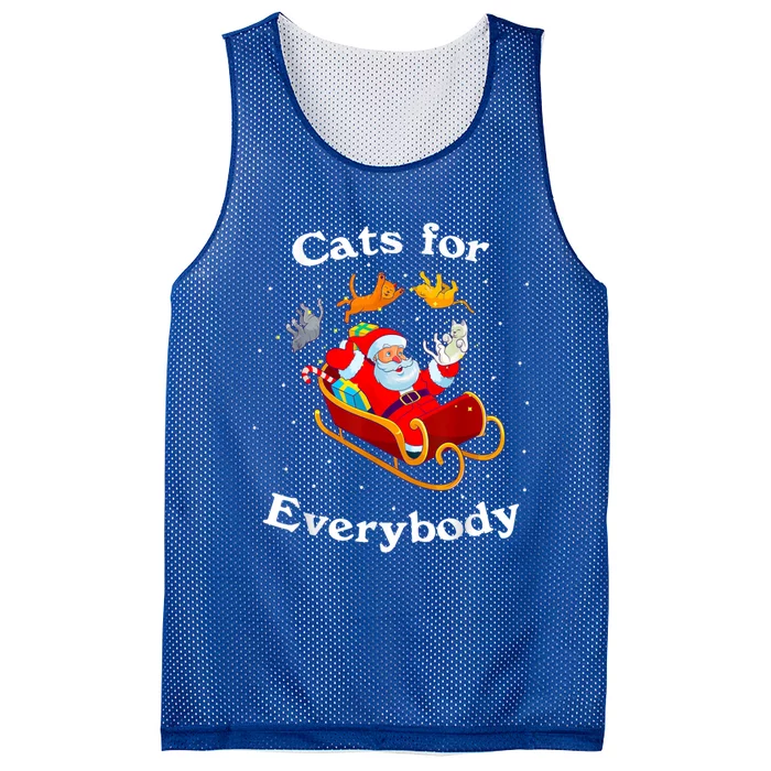 Retro Cats For Everybody Christmas Cat Lover Santa Gift Mesh Reversible Basketball Jersey Tank