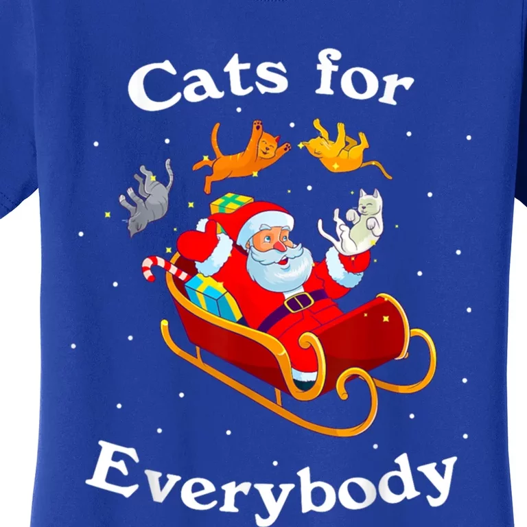 Retro Cats For Everybody Christmas Cat Lover Santa Gift Women's T-Shirt