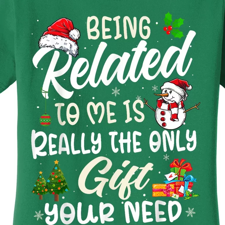 Retro Christmas Family Xmas Pajama Being Related To Me Women's T-Shirt