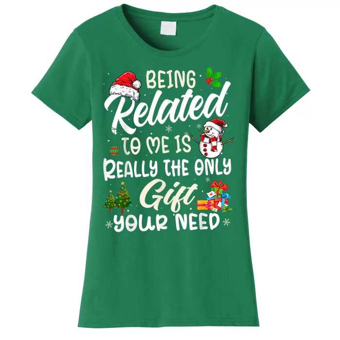 Retro Christmas Family Xmas Pajama Being Related To Me Women's T-Shirt