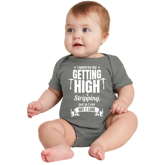 Roofing Contractor For Men Funny Roofer Baby Bodysuit