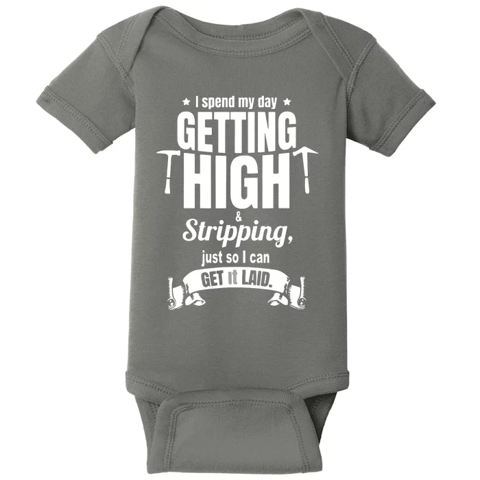 Roofing Contractor For Men Funny Roofer Baby Bodysuit