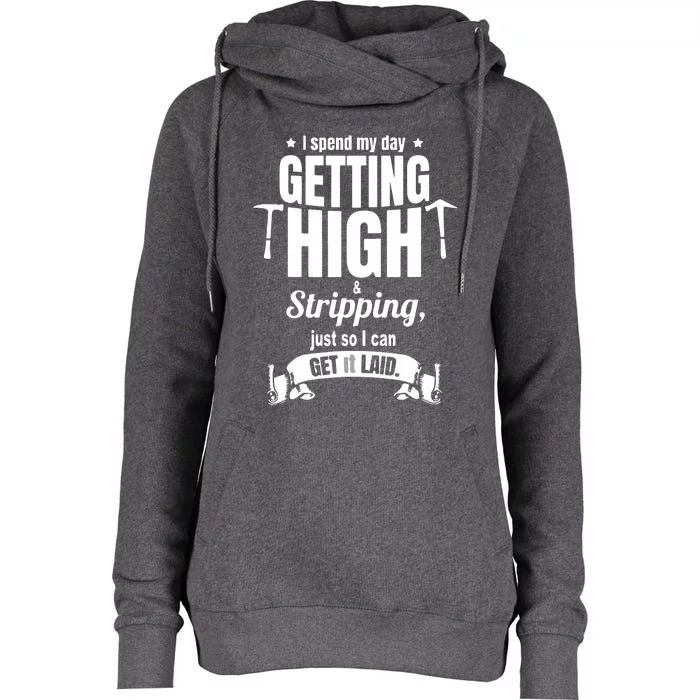 Roofing Contractor For Men Funny Roofer Womens Funnel Neck Pullover Hood