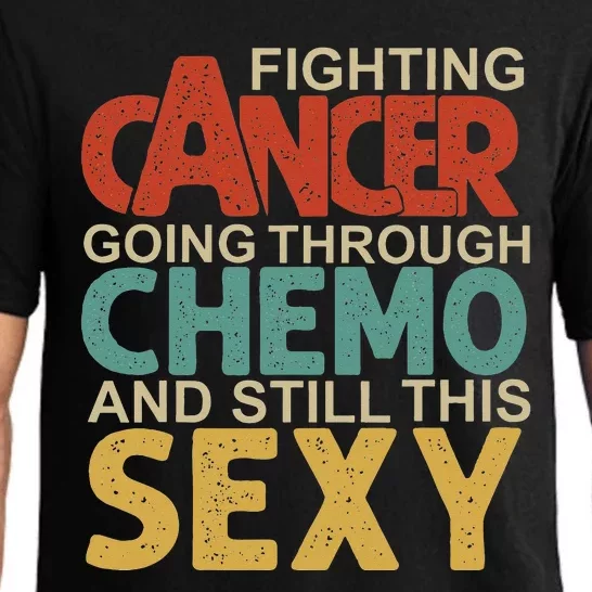 Retro Cancer Fighter Inspirational Quote Chemo Pajama Set