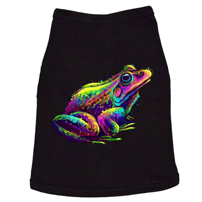 Realistic Colorful Frog Abstract Pose Doggie Tank