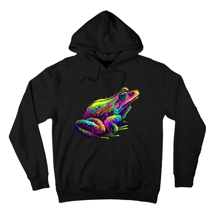 Realistic Colorful Frog Abstract Pose Hoodie