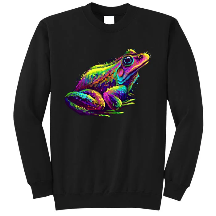 Realistic Colorful Frog Abstract Pose Sweatshirt