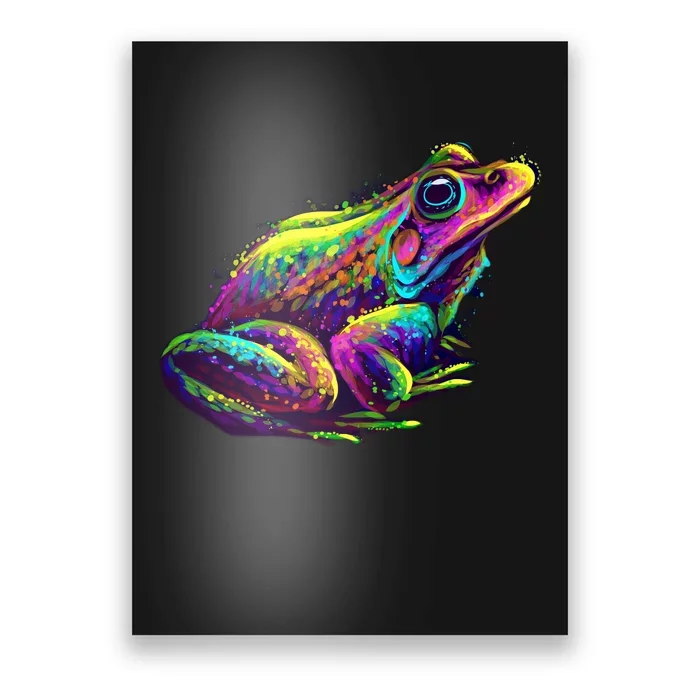 Realistic Colorful Frog Abstract Pose Poster