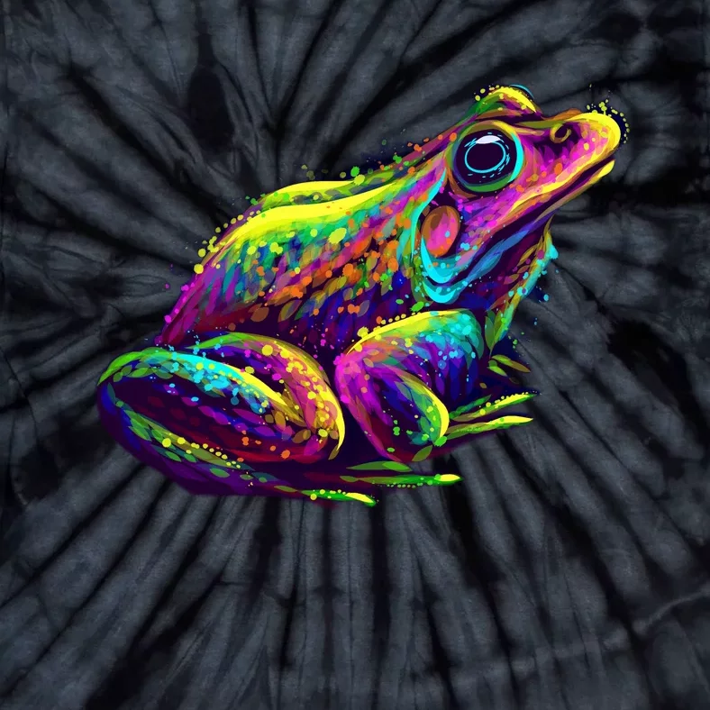 Realistic Colorful Frog Abstract Pose Tie-Dye T-Shirt