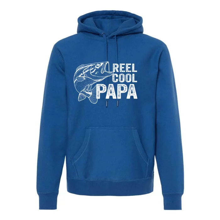 Reel Cool Fishing Gift Papa Grandpa Fisher Bass Gift Premium Hoodie