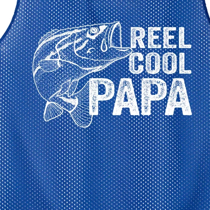 Reel Cool Fishing Gift Papa Grandpa Fisher Bass Gift Mesh Reversible Basketball Jersey Tank