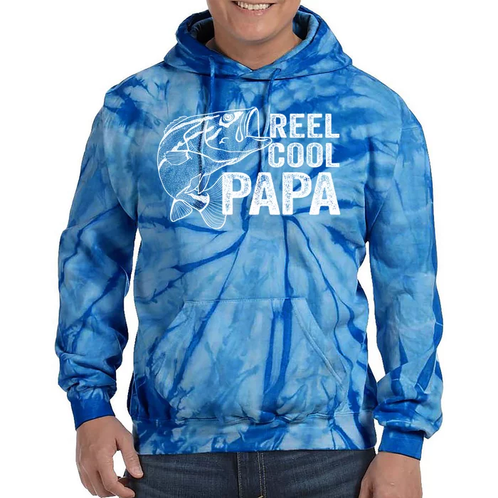 Reel Cool Fishing Gift Papa Grandpa Fisher Bass Gift Tie Dye Hoodie