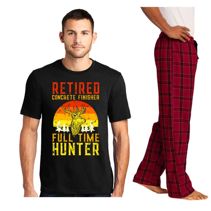 Retired Concrete Finisher Full Time Deer Hunter Funny Cute Gift Pajama Set