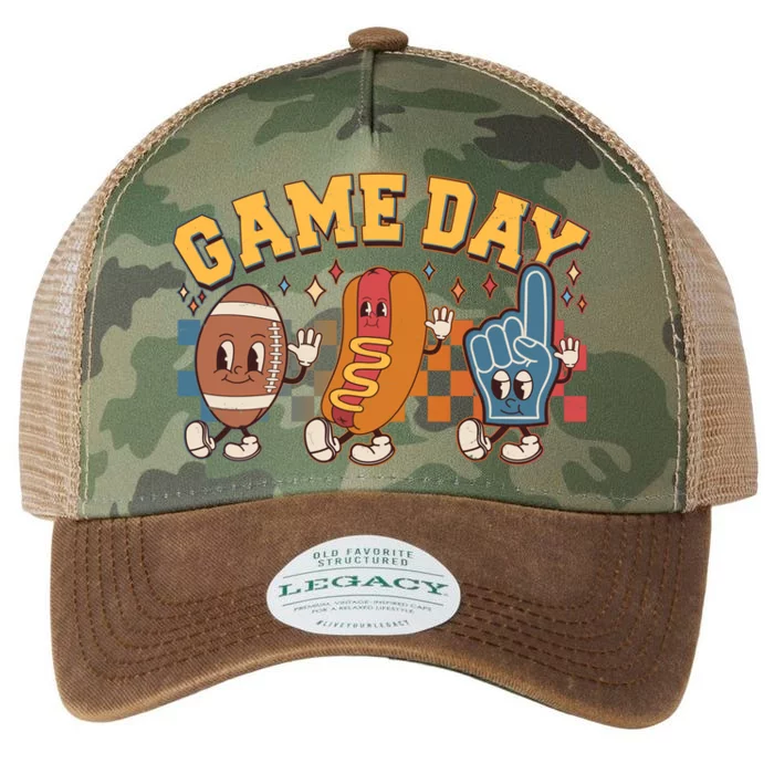 Retro Cartoon Football Game Day Legacy Tie Dye Trucker Hat