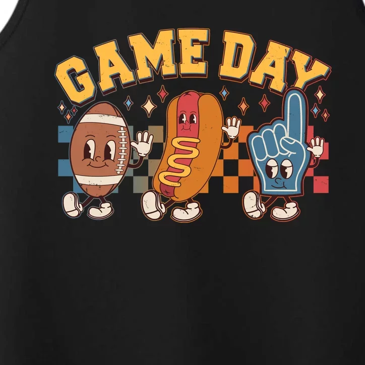 Retro Cartoon Football Game Day Performance Tank