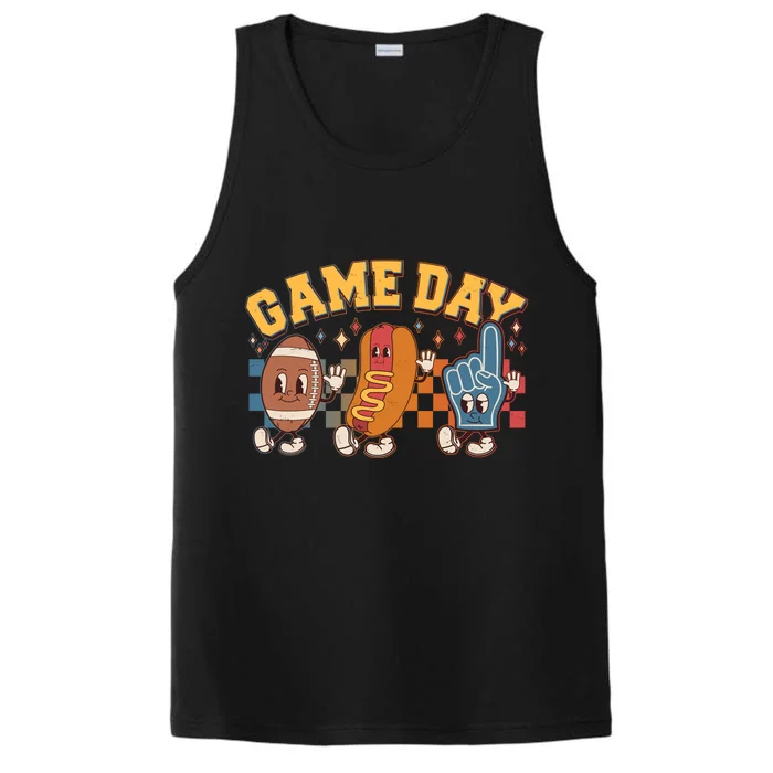 Retro Cartoon Football Game Day Performance Tank