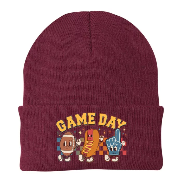 Retro Cartoon Football Game Day Knit Cap Winter Beanie