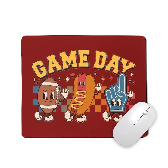 Retro Cartoon Football Game Day Mousepad