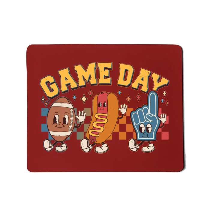 Retro Cartoon Football Game Day Mousepad