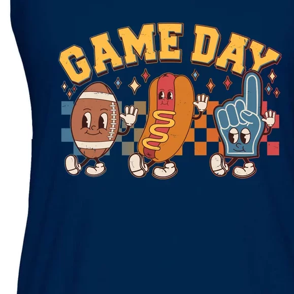 Retro Cartoon Football Game Day Ladies Essential Flowy Tank