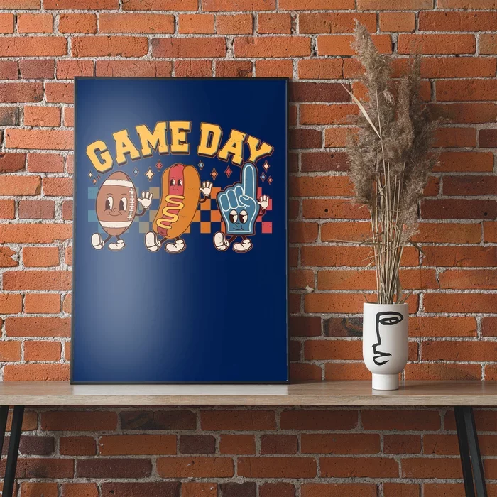 Retro Cartoon Football Game Day Poster