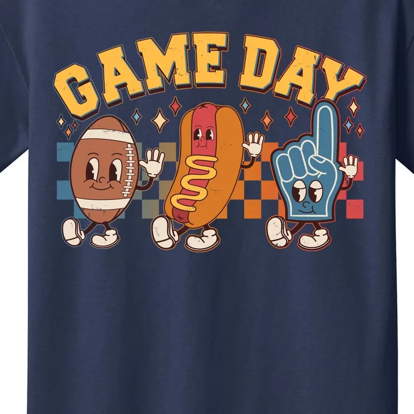 Retro Cartoon Football Game Day Kids T-Shirt