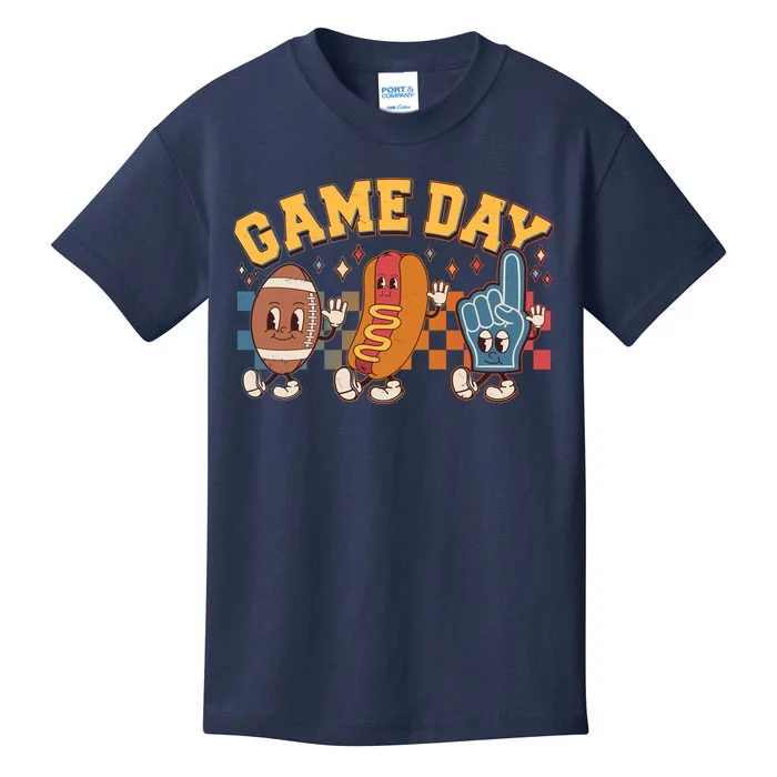 Retro Cartoon Football Game Day Kids T-Shirt