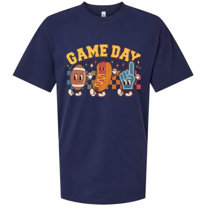 Retro Cartoon Football Game Day Sueded Cloud Jersey T-Shirt