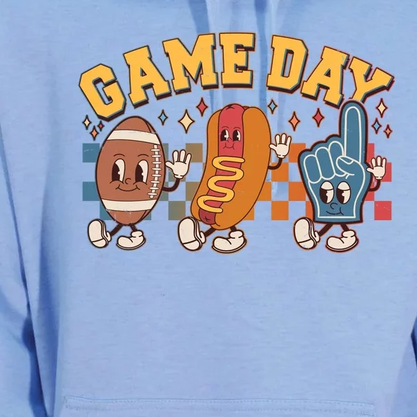 Retro Cartoon Football Game Day Unisex Surf Hoodie