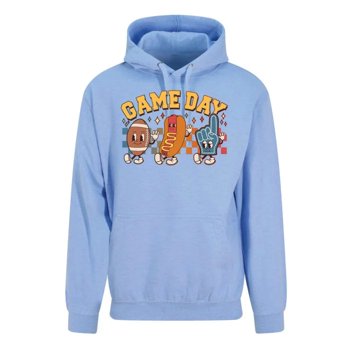 Retro Cartoon Football Game Day Unisex Surf Hoodie