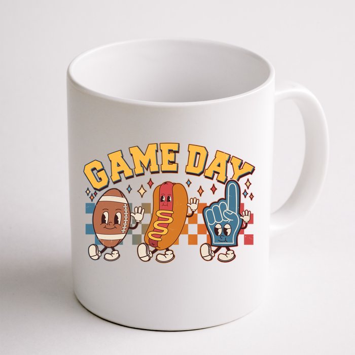 Retro Cartoon Football Game Day Front & Back Coffee Mug