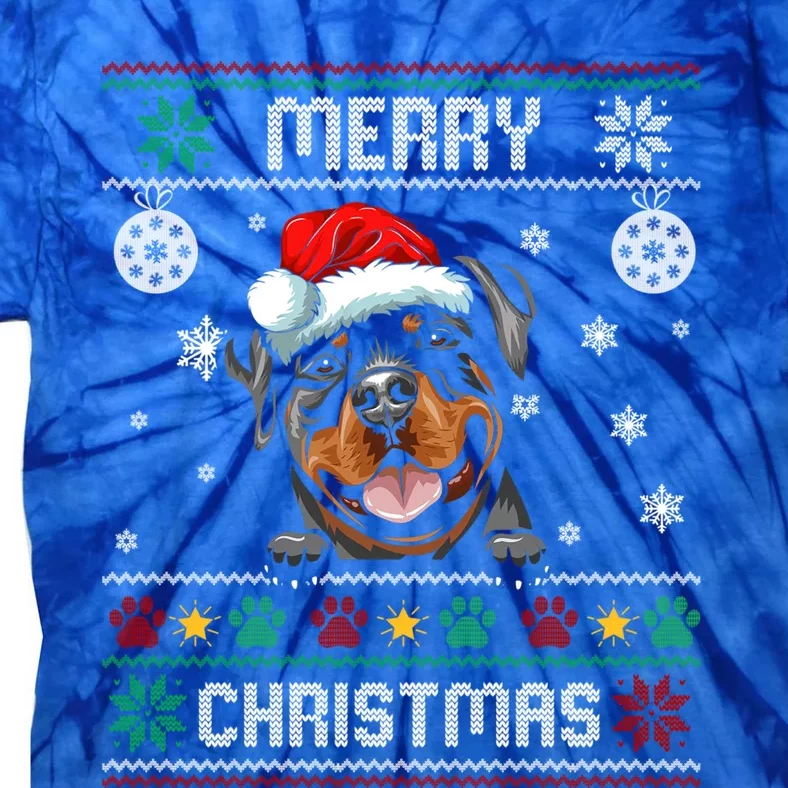 Rottweiler Christmas Funny Dog Lover Xmas Ugly Sweater Meaningful Gift Tie-Dye T-Shirt