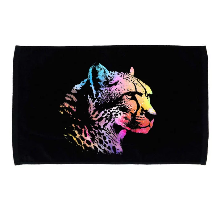 Rainbow Cheetah Face Wildlife Safari Zookeeper Zoologist Microfiber Hand Towel