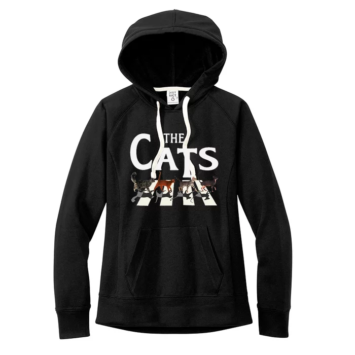 Rockin Cat Funny Music Lover Design Women's Fleece Hoodie