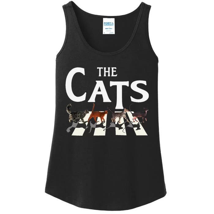 Rockin Cat Funny Music Lover Design Ladies Essential Tank