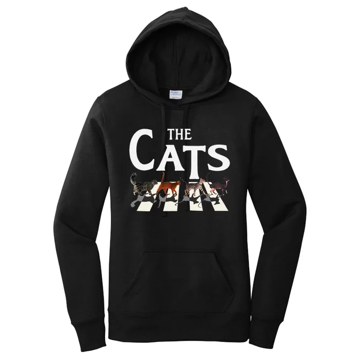 Rockin Cat Funny Music Lover Design Women's Pullover Hoodie