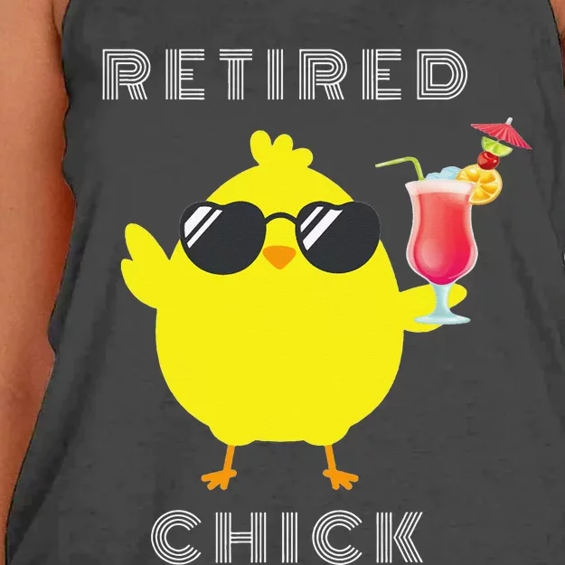 Retired Chick Funny Retirement Party Women's Knotted Racerback Tank