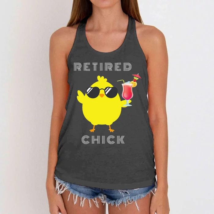 Retired Chick Funny Retirement Party Women's Knotted Racerback Tank