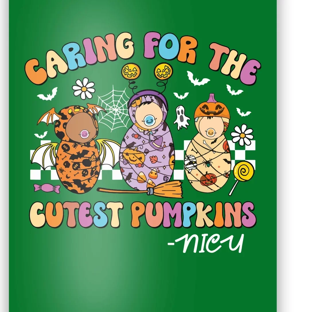 Retro Caring For The Cutest Pumpkins Nicu Nurse Halloween Poster