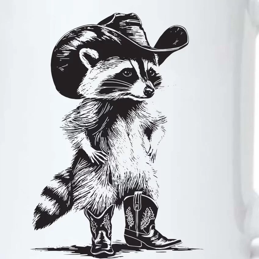 Racoon Cowboy Funny Racoon Graphic Meme Black Color Changing Mug