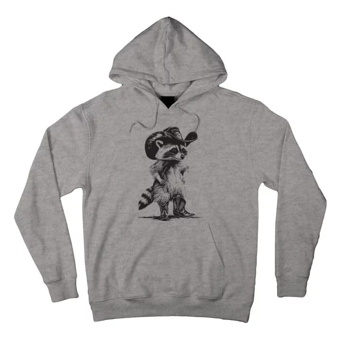 Racoon Cowboy Funny Racoon Graphic Meme Tall Hoodie