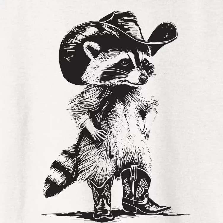 Racoon Cowboy Funny Racoon Graphic Meme Women's Crop Top Tee