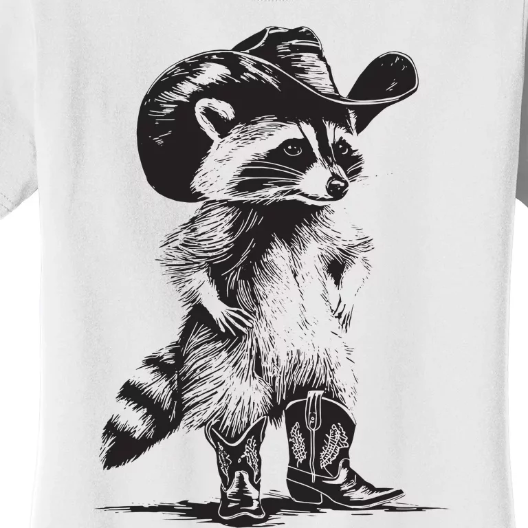 Racoon Cowboy Funny Racoon Graphic Meme Women's T-Shirt