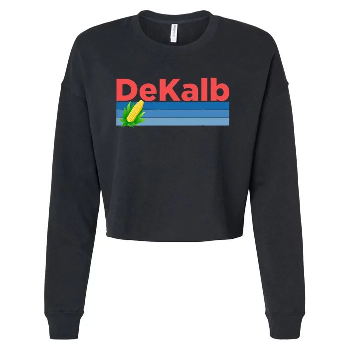 Retro Corn & Farming Dekalb Illinois Cropped Pullover Crew