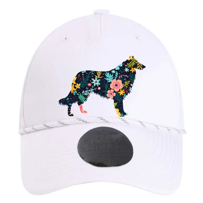 Rough Collie Floral Dog Silhouette Graphic Performance The Dyno Cap