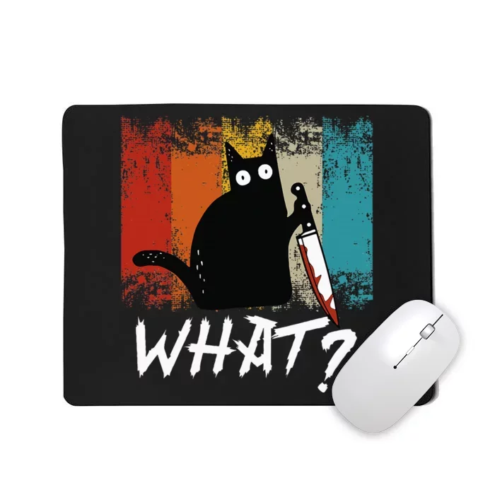 Retro Cat Funny What Cat Mousepad